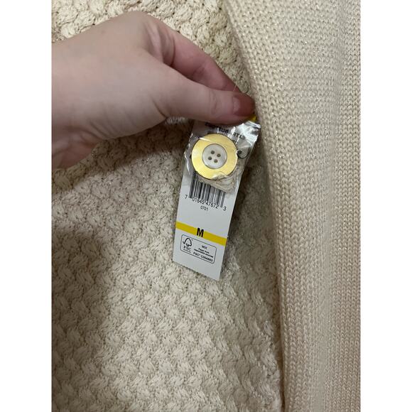Jones New York Womens Long Sleeve Cream Wool Blend Cardigan Sweater SIze Medium - Picture 7 of 9